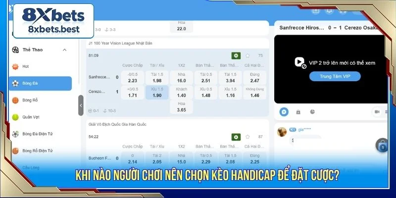 Việc chọn đúng thời điểm vào kèo handicap giúp nâng cao tỷ lệ thắng